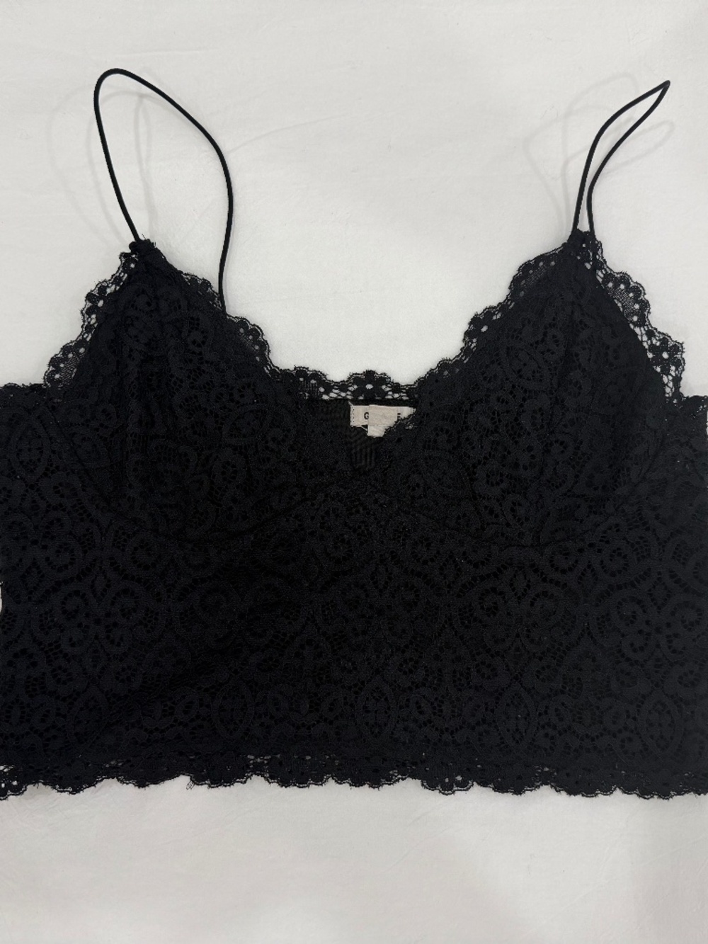 Garage Lace V-Neck Tank in Black